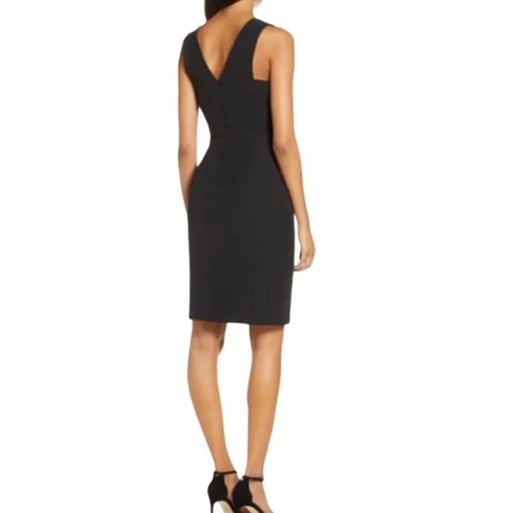 Black Empire Waist Fitted Body Con Sheath Dress by Harlyn Spandex Stretch NWT - Picture 3 of 8